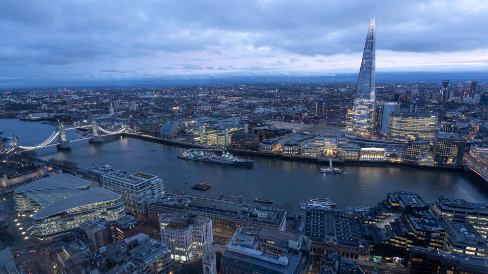 Shard vu du Sky garden la nuit