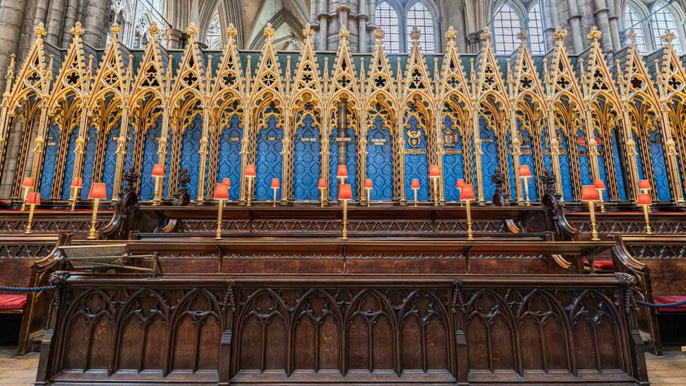 Choeur de Abbaye de Westminster et ses stands victoriens