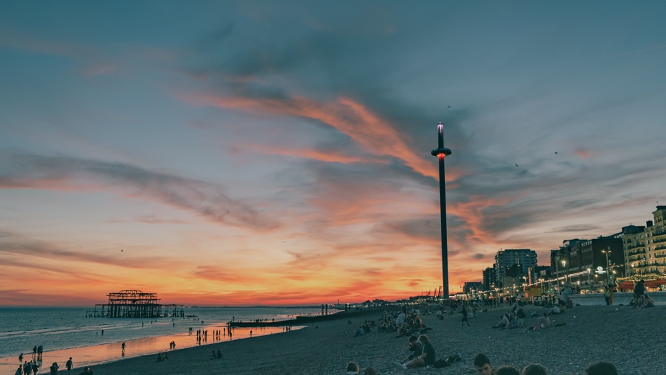 Coucher de soleil à Brighton