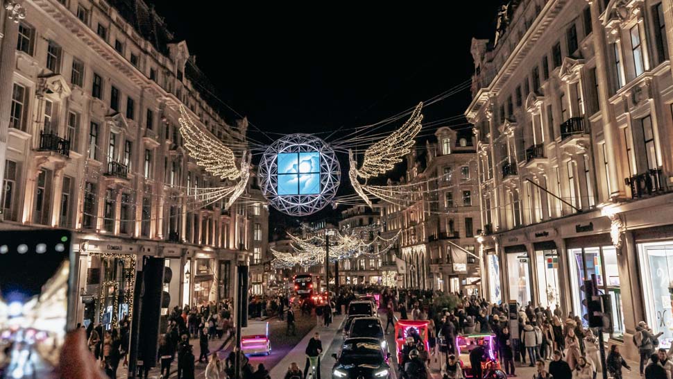 Décorations de Noel à régent Street à Londres