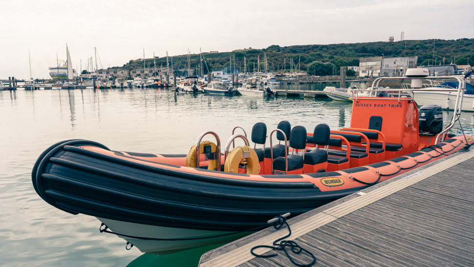 Balade en bateau pour observer de la mer les Seven Sisters