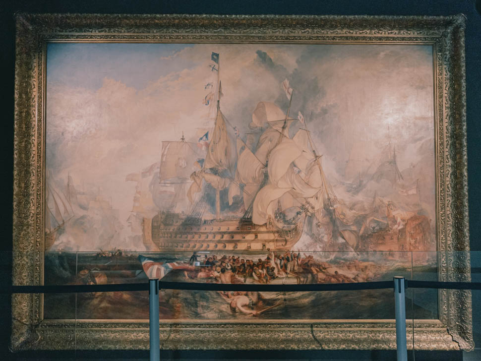 tableau Bataille de Trafalgar de JMW Turner exposé au National Maritime Museum