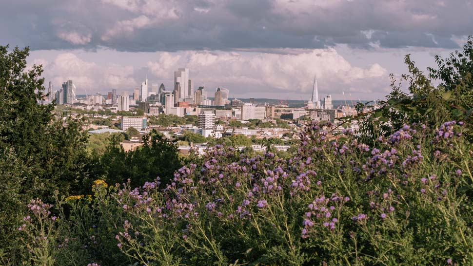 Parc de Hampstead Heath et sa vue sur la skyline